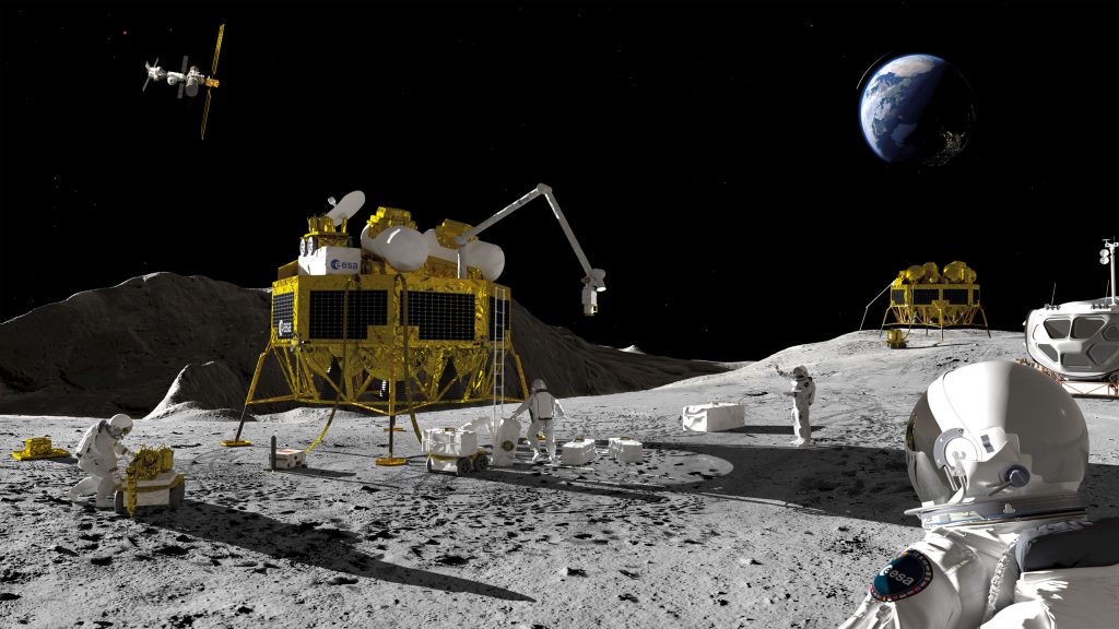 Szenario einer Monderkundung, künstlerische Darstellung (© ESA)